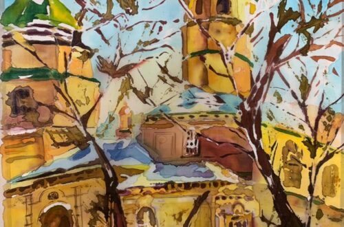 «Первый снег. Спасо-Преображенская церковь» Мисюнас Галина Николаевна.МБУ ДО «ДХШ №1» г. Черемхово